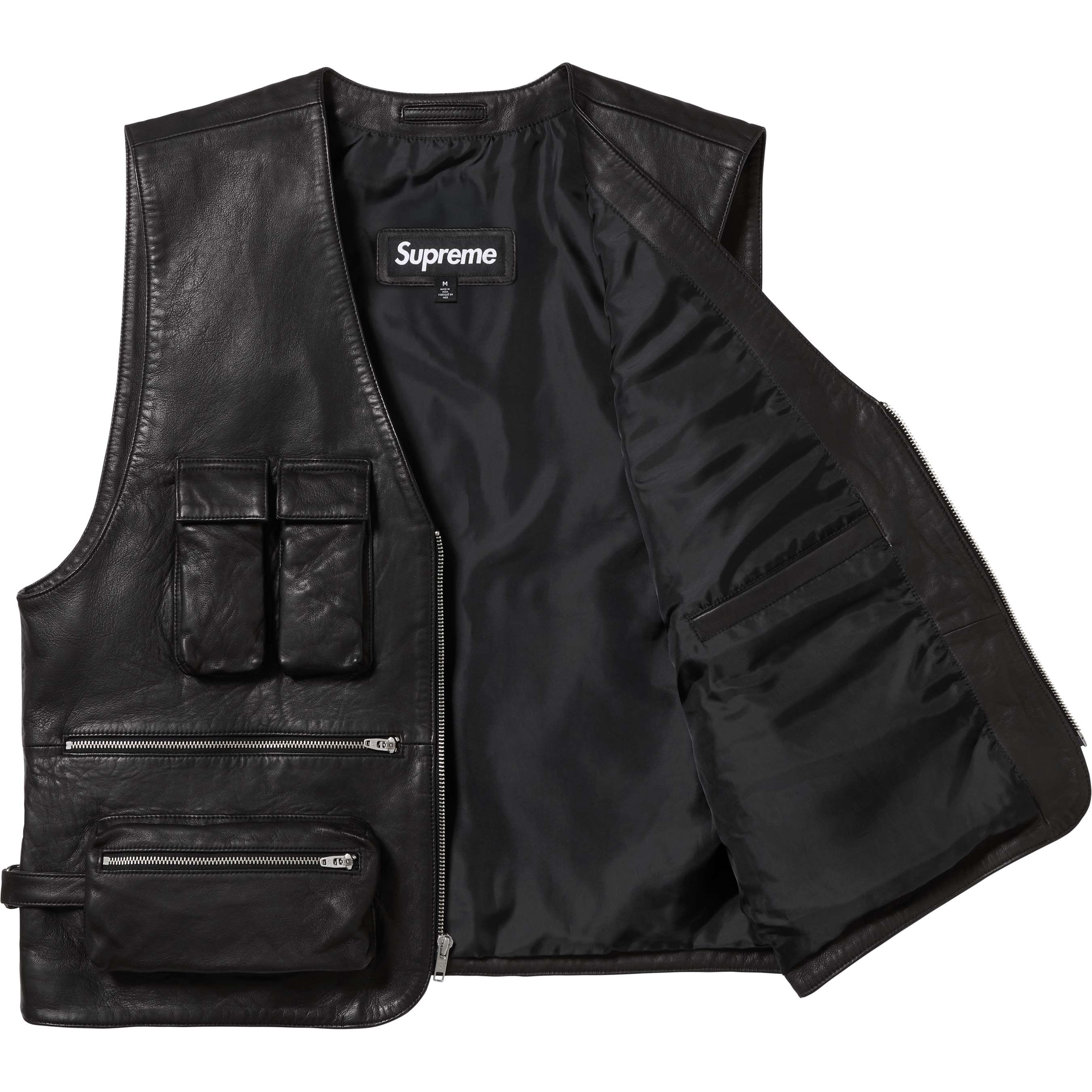 Leather Cargo Vest view 3